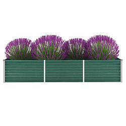 vidaXL Lit surélevé de jardin Acier galvanisé 240x80x45 cm Vert