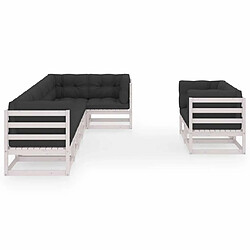 Avis Maison Chic Salon de jardin 8 pcs + coussins - Mobilier/Meubles de jardin - Table et chaises d'extérieur Bois de pin massif -MN11499