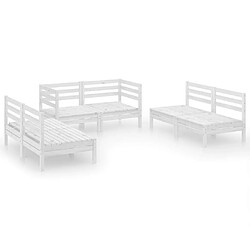 Maison Chic Salon de jardin 6 pcs - Table et chaises d'extérieur - Mobilier/Meubles de jardin Moderne Blanc Bois de pin massif -MN83818