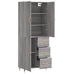 Avis vidaXL Buffet haut Sonoma gris 69,5x34x180 cm Bois d'ingénierie