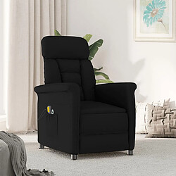 vidaXL Fauteuil électrique de massage Noir Similicuir daim