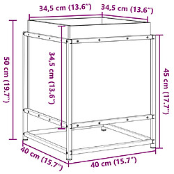 vidaXL Jardinière 40x40x50 cm bois de pin massif pas cher