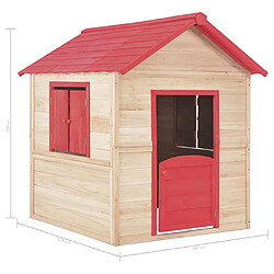 vidaXL Maison de jeu pour enfants Bois de sapin Rouge pas cher