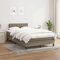 Maison Chic Lit adulte- Lit + matelas,Sommier à lattes de lit avec matelas Taupe 120x200 cm Tissu -GKD12000