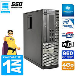 PC DELL 990 SFF Intel G840 Ram 4Go Disque 960Go SSD Graveur DVD Wifi W7 - Occasion