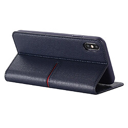 Wewoo Housse Coque Pour iPhone XR GEBEI Etui de protection en cuir à rabat horizontal avec supportlogements cartesportefeuille et cadre photo Bleu pas cher