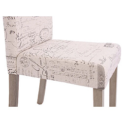 Decoshop26 Lot de 2 chaises de salle à manger cuisine en tissu crème motif écriture des pieds en bois clair 04_0000429 pas cher