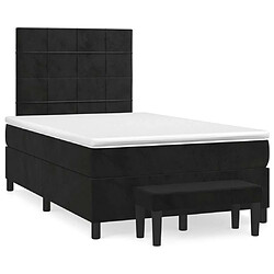 Maison Chic Lit Adulte - Lit simple Lit à sommier tapissier avec matelas moelleux - Meuble de Chambre - Noir 120x200 cm Velours -MN58155