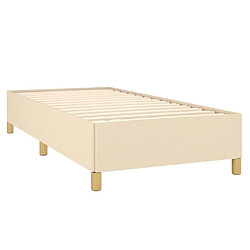 Avis vidaXL Sommier à lattes de lit avec matelas Crème 90x200 cm Tissu