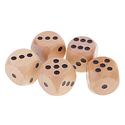 5 pièces / ensemble 3cm dés en bois d6 dés dés pointillés à six faces pour d u0026 d trpg jouet noir pas cher