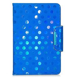 Wewoo Housse Coque Pour étui en cuir à rabat horizontal de 8 pouces tablette universellecouleur uniepoint d'ondeavec support bleu royal