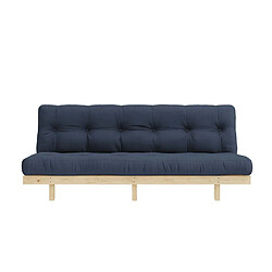 Inside 75 Banquette convertible futon LEAN bois de pin coloris bleu marine 130x200 cm