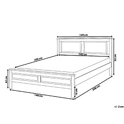 Avis Beliani Lit double en bois blanc 140 x 200 cm OLIVET