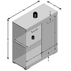 Acheter FMD Armoire avec 2 portes 80 x 34,9 x 89,9 cm Chêne