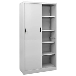 vidaXL Armoire à bureau porte coulissante Gris clair 90x40x180cm Acier