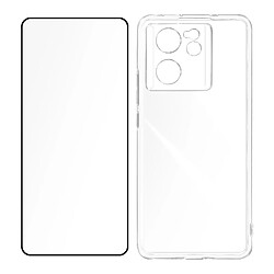 Avizar Coque pour Xiaomi 13T et 13T Pro Silicone Gel et Verre Trempé 9H Noir