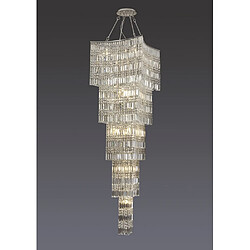 Luminaire Center Suspension Gianni Tall 15 Ampoules chrome poli/cristal