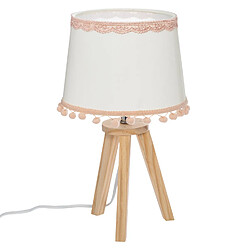 Atmosphera, Createur D'Interieur Lampe à poser enfant en bois Bohème - H. 32 cm - Blanc