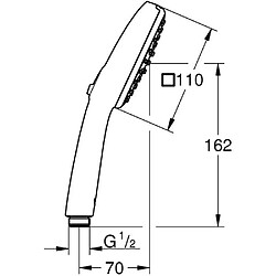 Pommeau de douche - GROHE Vitalio Comfort 110 26925001 - 2 jets (Pluie/Stimulant) - Sélection facile - Economie d'eau - Chromé