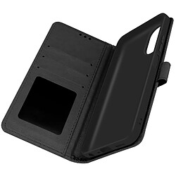 Avizar Étui pour Oppo A38 Design Vintage Clapet Portefeuille Support Vidéo Noir