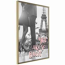 Paris Prix Affiche Murale Encadrée Love in Paris 20 x 30 cm Or