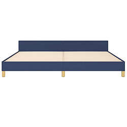 Acheter vidaXL Cadre de lit avec tête de lit sans matelas bleu 200x200cm tissu