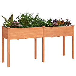 Avis Maison Chic Jardinière,Bac à fleurs - pot de fleur avec doublure marron 161x45x76 cm bois massif sapin -GKD34944