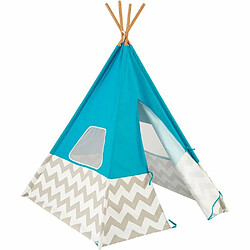 KidKraft Tipi enfant en toile et bambou Turquoise.