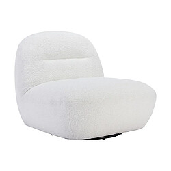 Avis Vente-Unique Fauteuil pivotant en tissu bouclette blanc POZETI