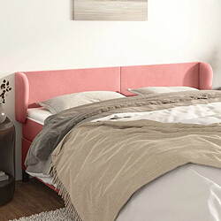 Maison Chic Tête de lit scandinave avec oreilles,meuble de chambre Rose 183x23x78/88 cm Velours -MN65844