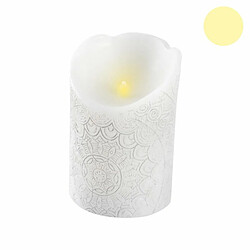 Paris Prix Bougie Pilier LED Mandala 11cm Blanc