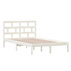 Avis Maison Chic Lit adulte - Lit simple Cadre de lit,Structure du lit Contemporain Blanc Bois de pin massif 120x200 cm -MN63927