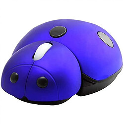 Universal 2,4 g souris sans fil petite forme de coccinelle animale mignonne 3000dpi souris optique mobile portable (bleu)