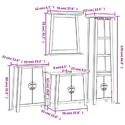 vidaXL Ensemble de meubles de salle de bain 4 pcs bois de pin massif pas cher