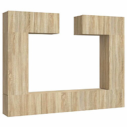 Maison Chic Ensemble de meubles TV 6 pcs | Banc TV Moderne pour salon | Meuble de Rangement - Chêne sonoma Bois d'ingénierie -MN48299