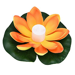 Imperméable Sans Flamme Flottant LED Lotus Lumières Piscine Décoration Orange 18cm pas cher