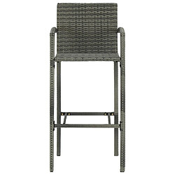 Maison Chic Jeu de bar de jardin 5 pcs avec accoudoirs,Mobilier d'extérieur Résine tressée Gris -GKD976830 pas cher