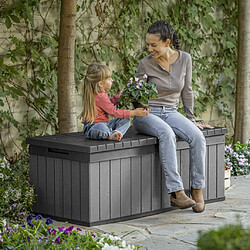 Keter Boîte de rangement de jardin Darwin 380 L Gris pas cher