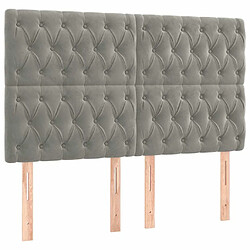 Acheter Maison Chic Tête de lit scandinave à LED,meuble de chambre Gris clair 160x7x118/128 cm Velours -MN21314