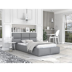 Avis Kids Literie Lit Coffre Denver 140x190 - Sommier inclus Gris clair