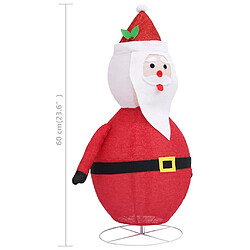 vidaXL Décoration de Noël Figurine Père Noël LED Tissu de luxe 60 cm pas cher