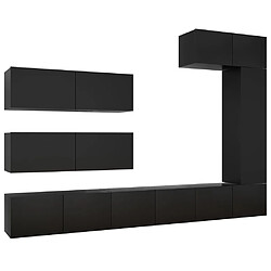 vidaXL Ensemble de meuble TV 7 pcs Noir Bois d'ingénierie