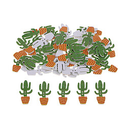 Avis 50pcs 2 trous en bois boutons décoratifs boutons décoratifs mignons dessin animé cactus type d