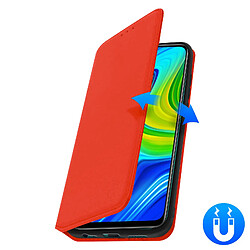 Avizar Housse Xiaomi Redmi Note 9 Étui Folio Portefeuille Fonction Support rouge pas cher