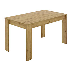 Pegane Table à manger rectangulaire en panneaux de particules mélaminés coloris chêne - Longueur 139 x Profondeur 81 x Hauteur 77 cm