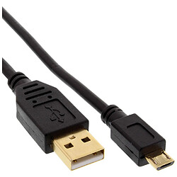 Câble InLine® Micro USB 2.0 USB Type A mâle à Micro-B mâle noir 3m 