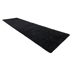 Avis RUGSX Tapis, le tapis de couloir SOFFI shaggy 5cm noir - pour la cuisine, l'antichambre, le couloir 60x250 cm