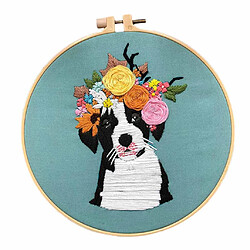 2 Kits de Broderie DIY au Point de Croix Fait à la Main Travaux d'Aiguille en Motif de Chiots Mignons pour Décoration de Maison