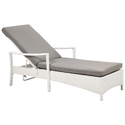 Beliani Chaise longue avec coussin Blanc VASTO