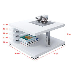 Avis Selsey Table basse design - ARIENE - 60x60 cm - blanc mat